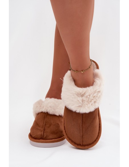 Women's slippers with fur Camel Carisse