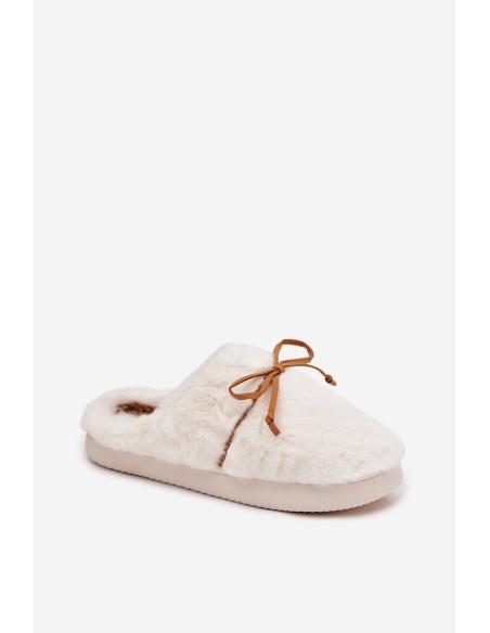 Pūkuotos šlepetės su kaspinu ekru Minella