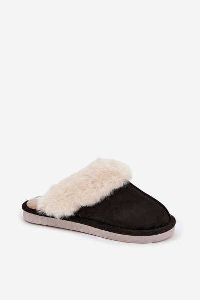 Women's slippers with fur Black Zanelia 2