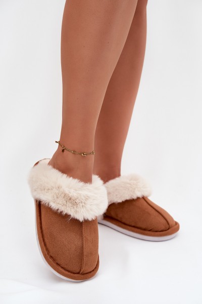 Women's slippers with fur Camel Delissa