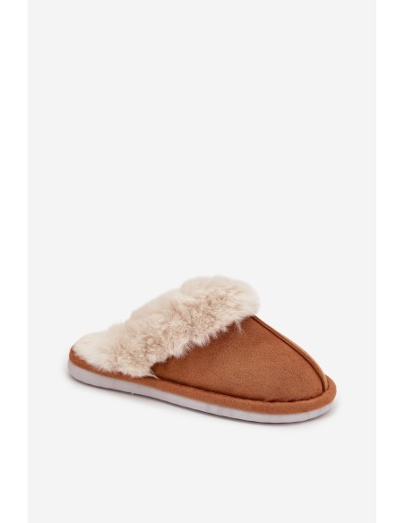 Women's slippers with fur Camel Delissa