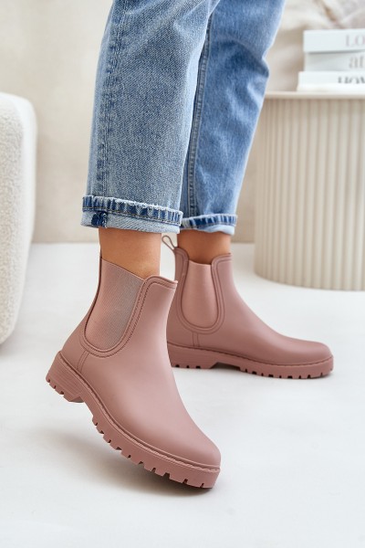 Women's Rubber Boots With Elastic Inserts Dirty Pink Ciariel
