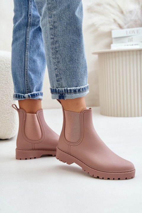 Women's Rubber Boots With Elastic Inserts Dirty Pink Ciariel