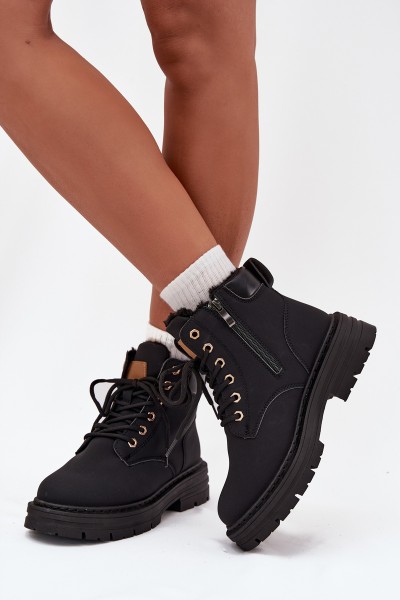 Moteriški aulinukai su užtrauktuku, juodi, Tharika