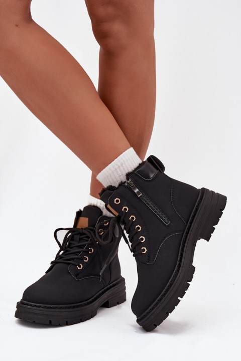 Moteriški aulinukai su užtrauktuku, juodi, Tharika