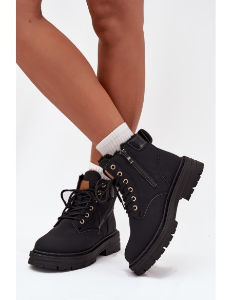 Moteriški aulinukai su užtrauktuku, juodi, Tharika