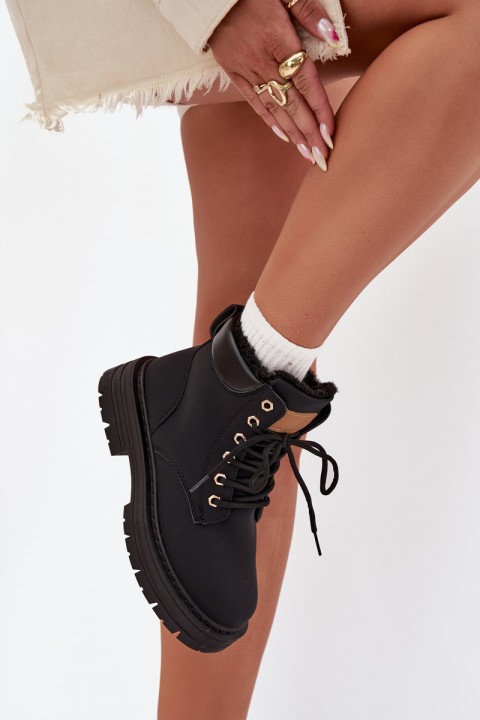 Moteriški aulinukai su užtrauktuku, juodi, Tharika