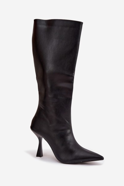 Women's Knee-High Heeled Boots Black Vionette 2
