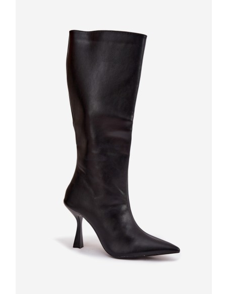 Women's Knee-High Heeled Boots Black Vionette