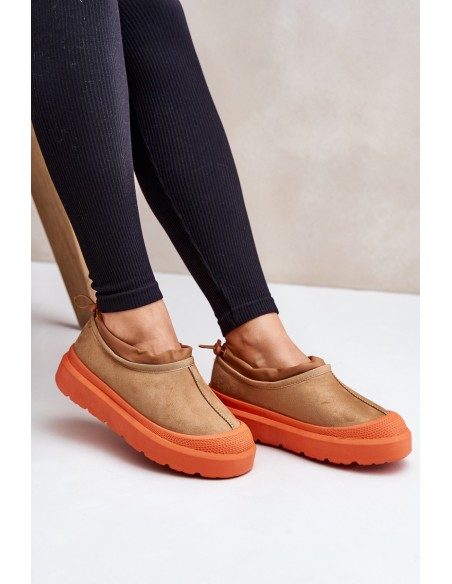 Women's Snow Boots On Platform With Low Shaft Camel Izamine