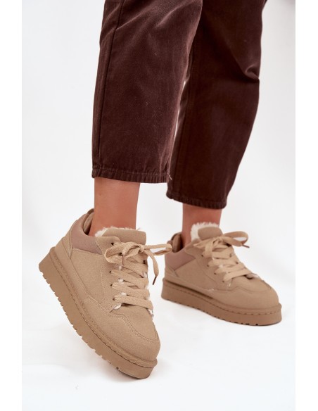 Women's Sneakers Lined with Fur Beige Cyrissa
