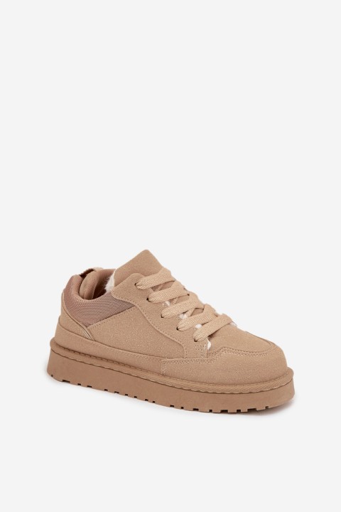 Women's Sneakers Lined with Fur Beige Cyrissa