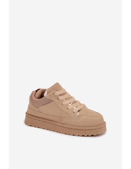 Women's Sneakers Lined with Fur Beige Cyrissa