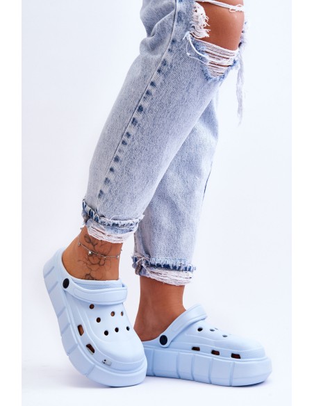 Women's Foam Platform Crocs Light blue Beckett