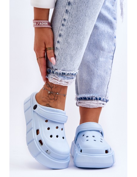 Women's Foam Platform Crocs Light blue Beckett