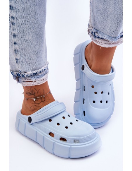 Women's Foam Platform Crocs Light blue Beckett