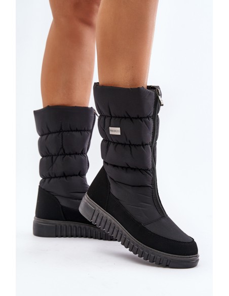 Women's Padded Snow Boots Progress PROGJ-22-136 Black