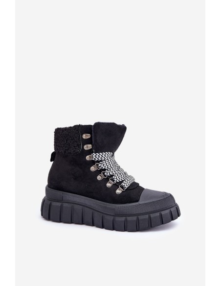 Women's Insulated Ankle Boots Platform Black Alcyhen