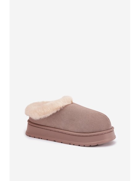 Women's slippers with fur Khaki Eveline