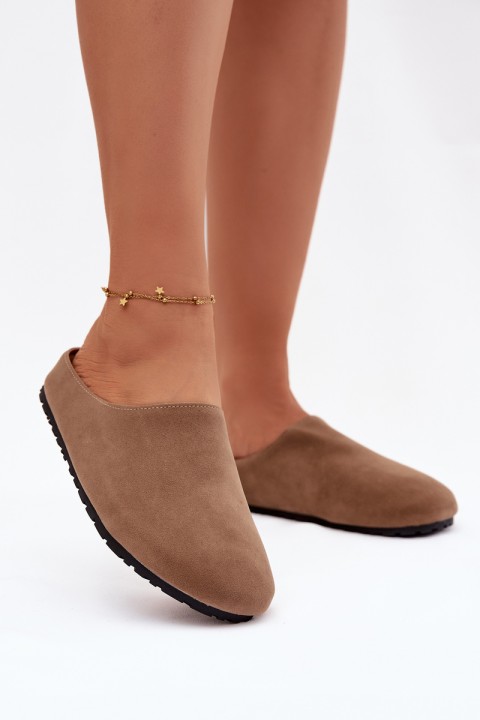 Women's slippers from eco suede Khaki Kalvess
