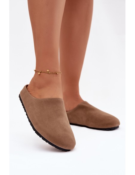 Women's slippers from eco suede Khaki Kalvess
