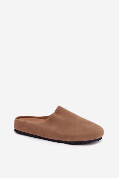Women's slippers from eco suede Khaki Kalvess 2