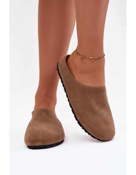 Women's slippers from eco suede Khaki Kalvess