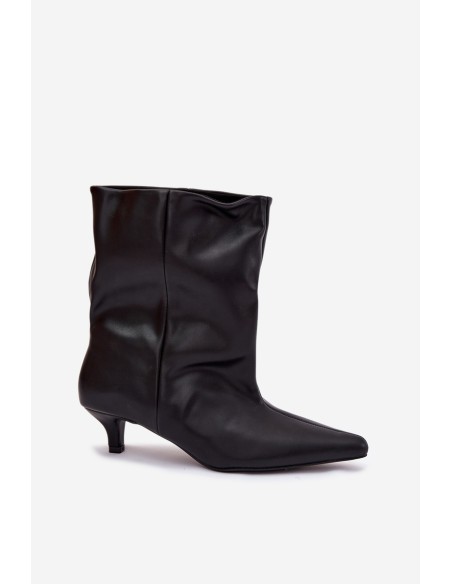 Slip On Women's Ankle Boots With Loose Shaft Black Jessalia