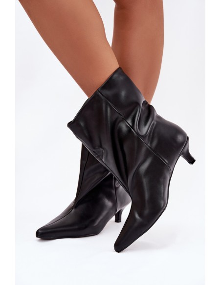 Slip On Women's Ankle Boots With Loose Shaft Black Jessalia