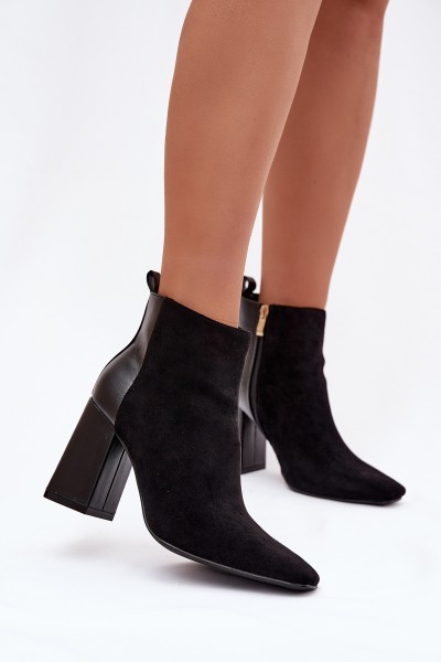 Women's Ankle Boots With Heel Lining Black Maloria