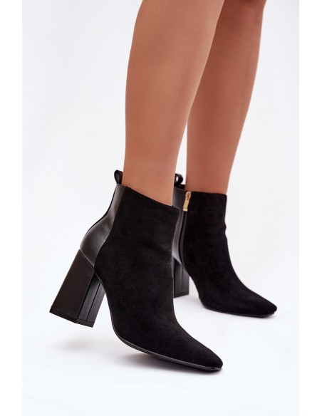 Women's Ankle Boots With Heel Lining Black Maloria