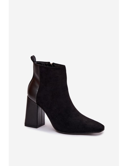 Women's Ankle Boots With Heel Lining Black Maloria