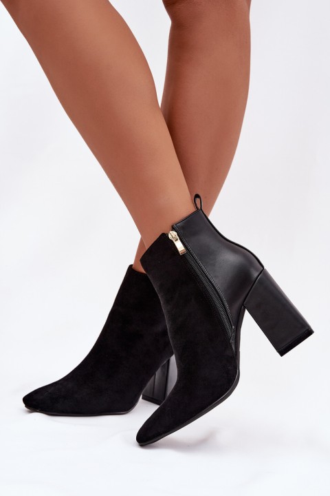 Women's Ankle Boots With Heel Lining Black Maloria