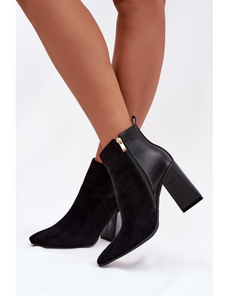 Women's Ankle Boots With Heel Lining Black Maloria