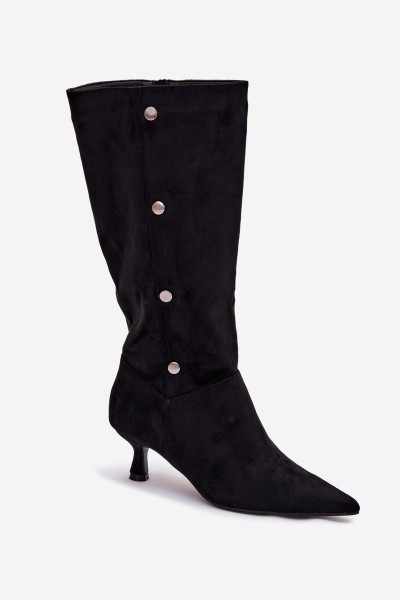 Women's Boots On Heel With Decorative Details Black Hovelle 2