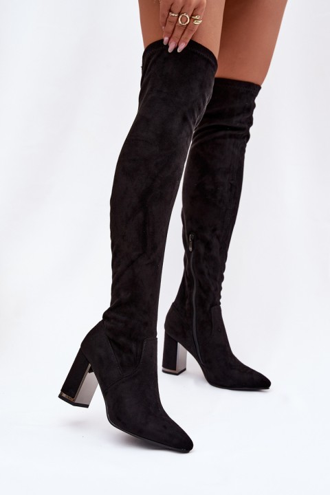 Women's Eco Suede Over Knee Boots Heel Thamine