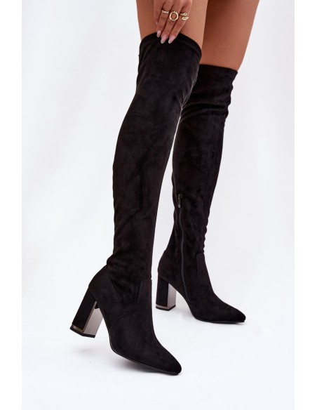 Women's Eco Suede Over Knee Boots Heel Thamine