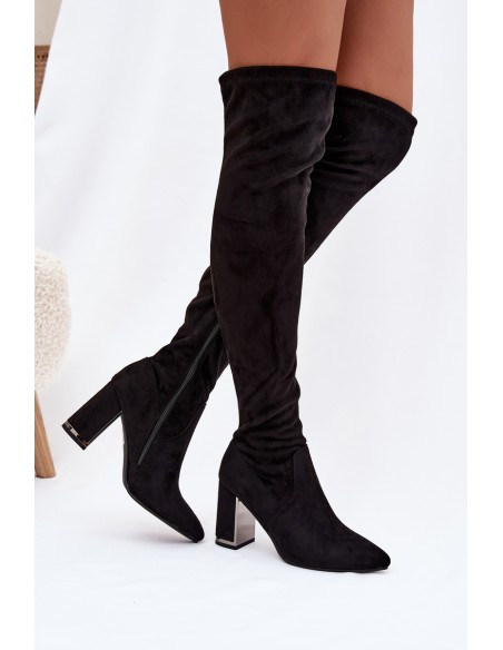 Women's Eco Suede Over Knee Boots Heel Thamine