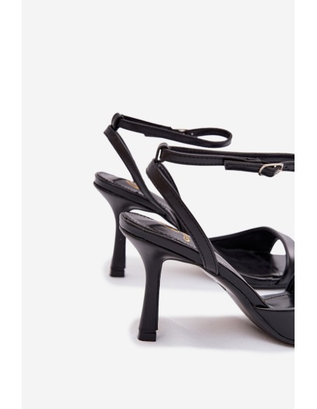 Women's High Heel Sandals Eco Leather Black Brisora