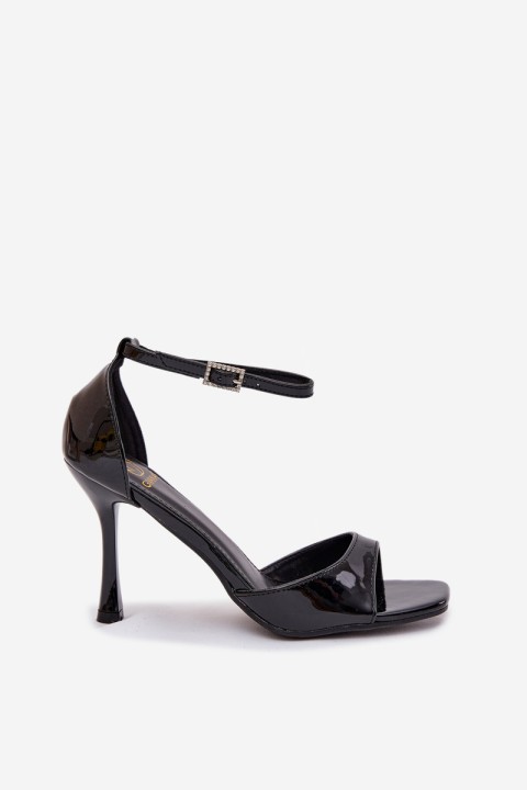 Patent Leather Sandals On High Heel Black Revella