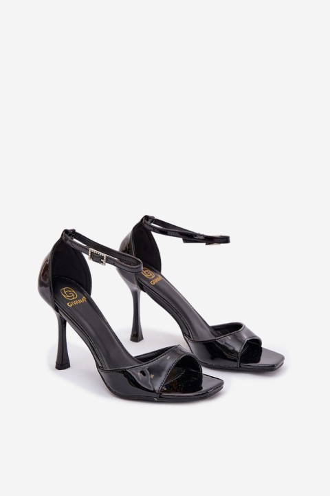 Patent Leather Sandals On High Heel Black Revella