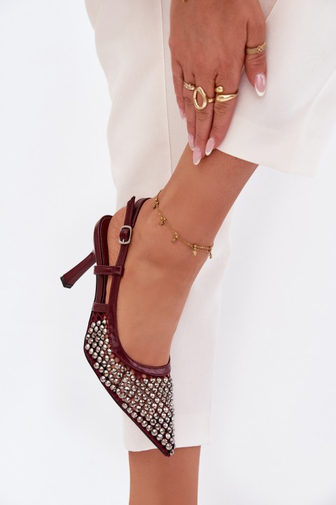 High heels with clips Bordeaux Selinna