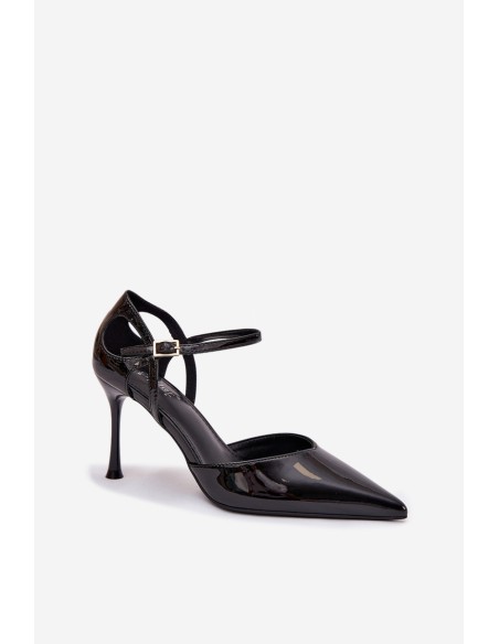 Lacquered High Heels with Strap Black Tarilin
