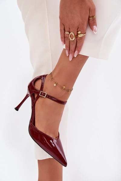 Patent Leather Heels with Strap Bordeaux Tarilin