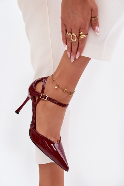 Patent Leather Heels with Strap Bordeaux Tarilin
