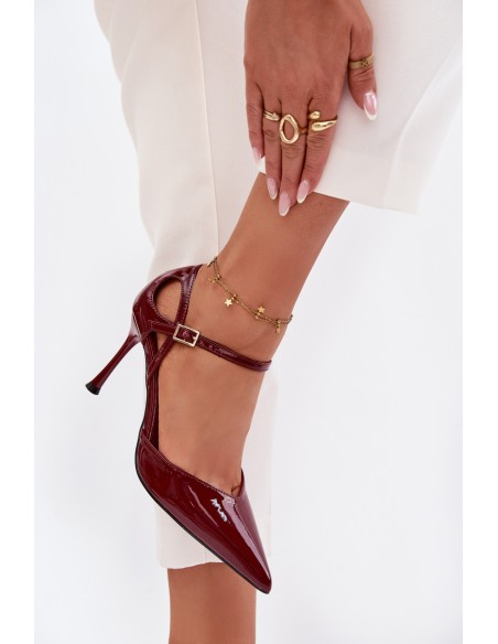 Patent Leather Heels with Strap Bordeaux Tarilin