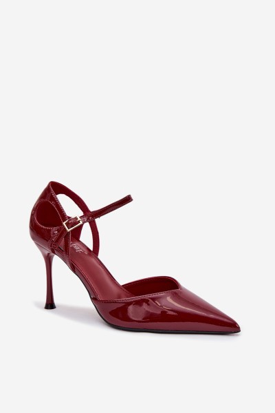 Patent Leather Heels with Strap Bordeaux Tarilin 2