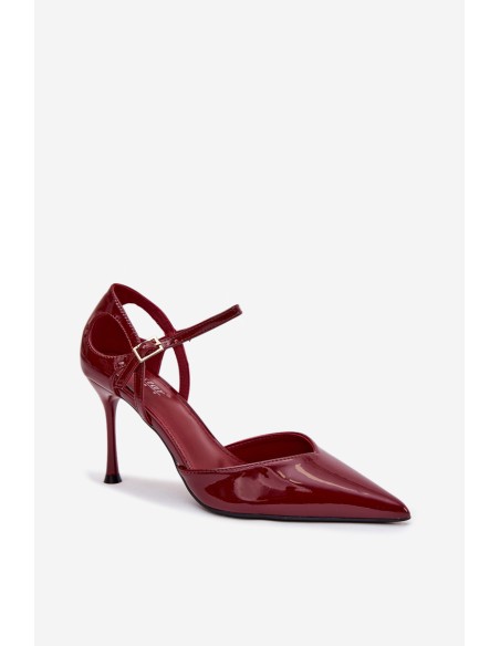Patent Leather Heels with Strap Bordeaux Tarilin