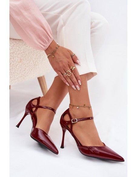 Patent Leather Heels with Strap Bordeaux Tarilin