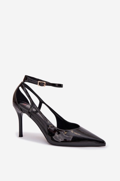 Patent leather high heels from eco leather black Fionnel 2